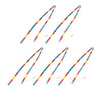NOLITOY 5 Cintas de Gimnasia Rítmica para Varitas Cintas de Ballet de 4 Metros en Color Fuego Bastones Giratorios para Danza Artística y Espectáculos Infantiles