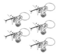 NOLITOY 5 Llaveros Metálicos Colgante de Avión y Letra Llavero de Recuerdo de Viaje para Mochilas y Bolsos Accesorio Resistente de Aleación para Amantes Aviación y Viajeros