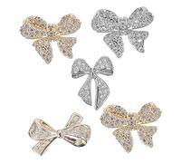 NOLITOY 5 Piezas Accesorios para Uñas Lazo Tridimensional Joyas para Uñas Calcomanías Que Preservan el Color para Manicura para Niñas Estilo Aleatorio