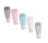 NOLITOY 5 piezas Botellas de Viaje Rellenable con Cepillo de Silicona Antidesbordamiento Portátil para Champú Loción y Artículos de Tocador Práctico para Viaje y Gimnasio