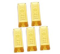 NOLITOY 5 Piezas De Adornos De Lingotes Y Ladrillos De Oro De Quilates para Manualidades Decoración De Lingotes Decoración De Mesa De Comedor Ladrillos De Oro En