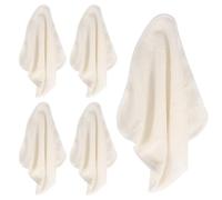 NOLITOY 5 piezas Paños de Limpieza de Fibra de Bambú Reutilizables Toallas Exfoliantes Faciales y Corporales Lavables Suaves Beige para Cuidado Diario y Viajes