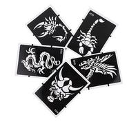 NOLITOY 5 Piezas Plantillas De Tatuajes Temporales Para Brazos De Moldes Para Tatuajes Corporales Plantillas Decorativas Para Calcomanías De Dedos