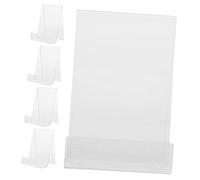 NOLITOY 5 Piezas Soporte Acrílico Transparente para Libros Unidades Estantería Vertical para y Archivos Expositor Compacto para Escritorio Mantiene y de Espacio