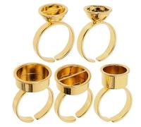 NOLITOY 5 Piezas taza de anillo de metal anillo de pegamento taza de pegamento de extensiones de pestañas extensión de pestañas resto de dedos de pestañas anillos de pegamento