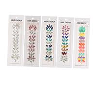 NOLITOY 5hojas Pegatinas de Gemas de Imitación Cabello Rostro de Gemas Faciales para Fiestas de Halloween y Festivales de Música Rave Joyas Faciales Brillantina