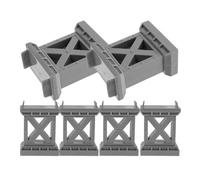 NOLITOY 6 Accesorios para Vías de Tren de Madera Soportes Elevadores para Puentes de Tren Piezas Compatibles para Vías Color Gris y Verde Adecuado para Juegos de Construcción y