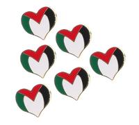 NOLITOY 6 piezas Broches Metálicos Corazón Palestina Unidades Exclusivas para Ropa y Accesorios Diseño Duradero y Artesanal para Expresar Orgullo Nacional
