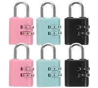 NOLITOY 6 piezas Candados de Combinación para Uso Diario Candados Portátiles y Multifuncionales para Maletas Mochilas y Taquillas Diseño Resistente y Antirrobo