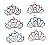 NOLITOY 6 Piezas De Diamantes De Imitación Para Women Pañuelo Chicas Bandas Accesorios Venda Cabello Diadema Diadema De Niña Tocado De Aleación Colorful Metal