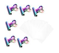 NOLITOY 6 Piezas fibras de extensión de uñas pinzas para encuadernación de uñas clips de fijación de uñas cordón mate herramienta de manicura herramientas de arte de uñas pegatina