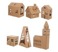 NOLITOY 6 Piezas Modelo de Cabaña Casa de Cartón Miniatura de Casa de Cartón para Colorear para Manualidades para Construir y Decorar