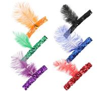 NOLITOY 6 Piezas tocado de carnaval delirio gel de brillo corporal Brillar Brillantina Pluma de avestruz Pluma decorativa decoración adorables aros de pelo de pluma penacho sombreros tela
