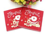 NOLITOY 60 Piezas Servilletas de Papel Navideñas Estampado de Papá Noel Servilletas de Impresión para Cena Suministros de Fiesta de Unidades para Celebraciones de Navidad