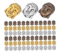 NOLITOY 60piezas Cuentas De Cabeza De Buda De Aleación Tibetana Cuentas Sueltas Vintage Para Hacer Joyas Pulseras Llaveros De Colgantes y Manualidades