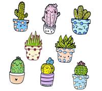 NOLITOY 8 piezas Broches Cactus Creativos Diseño Maceta Dibujos Animados Ligeros y Portátiles Accesorios Ropa Mujer Originales para Fiestas y Uso Diario