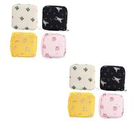 NOLITOY 8piezas Bolsa De Almacenamiento Para Compresas Menstruales Diseño Práctico Para Uso Diario Para Escuela y Oficina Incluye Cactus Corazón Helado y Marino