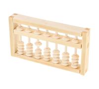 NOLITOY Ábaco de Madera Pequeño, Miniábaco Educativo de Conteo Aritmético, Accesorio para Fotografía y Juego Zhua Zhou, Acabado Natural en Madera, Herramienta Montessori