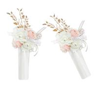 NOLITOY Abrazaderas Diseño Elegante y Fuerte Flores Artificiales para Cortinas de Tela de Seda, 2 Piezas para Decoración en Hogar y Hotel