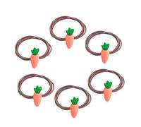 NOLITOY Accesorios De Cabello De Zanahoria 6 Bandas Elásticas Para Fiestas y Eventos Escolares