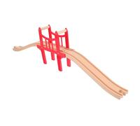 NOLITOY Accesorios de Vías de Tren de Madera con Puentes y Conectores Compatible con Juguetes de Tren Incluye Soporte para Pistas y Duraderas