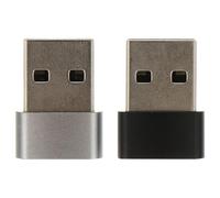 NOLITOY Adaptador USB 2.0a Macho a Tipo C Hembra, Aleación Resistente, Fácil de Transportar y Almacenar, 2 Piezas para Portátil y Dispositivos USB Tipo C