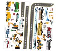 NOLITOY Adhesivo de Pared de Dibujos Animados Semáforo y Excavadora Decoración para Habitación Infantil 2 Unidades 30X60 CM PVC Resistente Arte de Pared para Cuarto