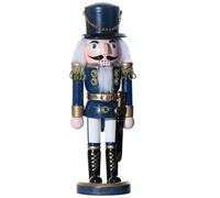 NOLITOY Adornos de cascanueces de Navidad de madera, figura de cascanueces de soldado, decoración de mesa de Navidad para el hogar, escritorio, fiesta de Navidad, 25 cm, azul