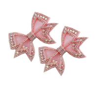 NOLITOY Adornos para Zapatos Lazo Diy, Joyas Dijes de Gemas de Imitación, Accesorios Rosa para Manualidades, Decoración para Zapatos de Fiesta y Tacón,