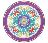 NOLITOY Almohadilla para Cuenco Sonoro de Meditación Grande de PVC Estampado Floral Tapete Redondeado para Cuenco Budista Cojín Ligero y Portátil para Práctica Religiosa