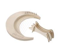 NOLITOY Arpa de Lira de Madera Forma de Luna Creciente Instrumento Musical para Principiantes con Cuerdas Diseño Delicado para Adultos y Incluye Llave de Afinación y Púas Extra para