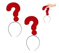 NOLITOY Banda Cabello Divertida Signo de Interrogación Roja 2 Piezas Diadema Ligera y Cómoda para Fiestas y Sesiones de Fotos Accesorio Creativo y Único