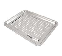 NOLITOY Bandeja para Asar de Acero Inoxidable Perforada 40x30x2 Cm, Bandeja Multifuncional para Barbacoa Doméstica y Parrilla Portátil, Escurridor Reutilizable para Cocina y Reuniones