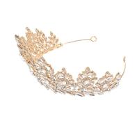 NOLITOY Baroque Crown Women Rhinestone Tiara Bridal Headpiece Vintage Wedding Hair Accessory For Birthday Prom Special Occasions