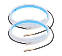 NOLITOY Barra LED Flexible 2 Piezas 45 Cm 12v para Faros Delanteros, Luz Diurna en Tonalidad Clara y Señalización Amarilla, Tira Decorativa para Coche, Accesorio Automotor Resistente