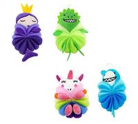 NOLITOY Bola De Baño De Dibujos Animados Pelota Limpiadora Exfoliante De Piel 4 Pack Cuidado Doméstico