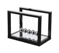 NOLITOY Bola de Newton Pequeña Negra con Espejo Acrílico, Juguete Científico de Escritorio con Balance de Péndulo, Decoración para Oficina y Aprendizaje Educativo, Bolas de Equilibrio