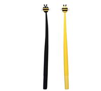 NOLITOY Bolígrafos de Gel de Silicona Pack de 2 Diseño de Abeja, Punta Fina 0.5mm, Ergonómicos y Suaves para Estudiantes y Profesionales en Aulas y Oficinas