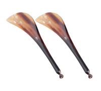 NOLITOY Bolígrafos de Masaje de Cuerno Natural 2 Piezas, Herramienta Multifuncional para Masaje Facial, Cuello y Espalda, Placa Raspadora Guasha para Fisioterapia y Cuidado Piel