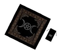 NOLITOY Bolsa de Almacenaje para Cartas del Tarot en Tejido Negro, Decorativa Decoloración, Adecuado para Juego y Adivinación con Estilo Creativo y Artístico