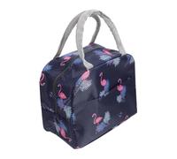 NOLITOY Bolsa de Almuerzo de Lona Diseño Flamenco y Papel de Aluminio para Oficina y Actividades al Aire Libre