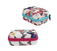 NOLITOY Bolsa Portabotellas Para Aceites Esenciales 2 Piezas 12 Compartimentos 15 Ml a Prueba De Golpes Portátil Para Viajeros Azul y Rosa Cremallera