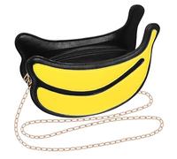 NOLITOY Bolso Bandolera de Mujer para Organizar Forma de Plátano Amarillo, Gran Capacidad, Material Pu, Bolso Divertido y Portátil en y Desplazamientos