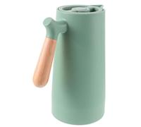 NOLITOY Botella de Agua con Aislamiento Térmico y Interior de Vidrio Pequeño Termo para Té Doméstico Diseño con Tapa de Rosca Hermética y Asa de Madera Conservación Prolongada del Calor