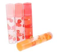 NOLITOY Brillo de Labios Transparente Sabor a Fruta 4 Unidades Hidratante para Todo Tipo de Labios Uso Diario Juego de Pomadas Labiales Varios estilos