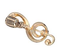 NOLITOY Broche Cómodo y Fácil de Poner Dorado de Nota Musical para Mujer de Aleación Diseño Clásico y Elegante Adecuado para Fiesta de Cena o Graduación