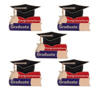 NOLITOY Broche de Esmalte Metálico para Graduación 2026, 5 Piezas, Pin de Solapa Conmemorativo para Birrete, Accesorio Ligero para Ceremonias y Obsequio de Diploma Escolar
