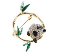 NOLITOY Broche de Panda de Dibujos Animados Dorado Pin Bonito para Ropa y Mochilas Accesorio Compacto y Portátil para Decoración de Bolsos y Prendas de Estilo Chino Moderno