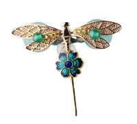 NOLITOY Broche Decorativo de Libélula para Mujer Aleación Resistente y Pin para Ropa Bufandas y Bolsos Accesorio Étnico para Bodas y Fiestas
