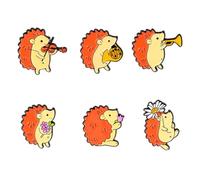 NOLITOY Broches de Dibujos Animados en Aleación, 6 Piezas Forma de Erizo y Hebillas Traseras, Perfectos para Decoración de Ropa y Accesorios para Mascotas